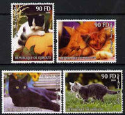 Djibouti 2004 Domestic Cats perf set of 4 unmounted mint. Note this item is privately produced and is offered purely on its thematic appeal