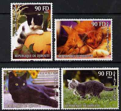 Djibouti 2004 Domestic Cats perf set of 4 unmounted mint. Note this item is privately produced and is offered purely on its thematic appeal