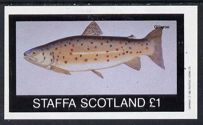 Staffa 1982 Fish #06 (Gillaroo) imperf souvenir sheet (£1 value) unmounted mint