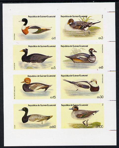 Equatorial Guinea 1978 Water Birds imperf set of 8 unmounted mint (Mi 1444-51B)