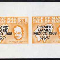 Calf of Man 1968 Olympic Games Mexico overprinted on Churchill imperf m/sheet (24m & 84m orange) unmounted mint (Rosen CA134MS)