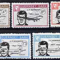 Guernsey - Sark 1966 John F Kennedy overprint on Aircraft perf set of 5 unmounted mint, Rosen CS 91-5