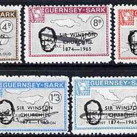 Guernsey - Sark 1966 Sir Winston Churchill overprint on Aircraft perf set of 5 unmounted mint, Rosen CS 85-9