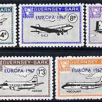 Guernsey - Sark 1967 Europa overprint on Aircraft perf set of 5 unmounted mint, Rosen CS 109-13