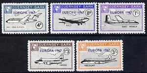 Guernsey - Sark 1967 Europa overprint on Aircraft perf set of 5 unmounted mint, Rosen CS 109-13