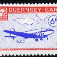 Guernsey - Sark 1966 Aircraft 6d Douglas DC-3 with Europa overprint omitted unmounted mint (blocks available price pro-rata) see note after Rosen CS 101
