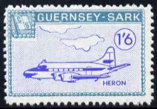 Guernsey - Sark 1966 Aircraft 1s6d Heron with Europa overprint omitted unmounted mint (blocks available price pro-rata) see note after Rosen CS 101