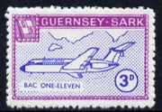 Guernsey - Sark 1966 Aircraft 3d BAC-111 with Europa overprint omitted unmounted mint (blocks available price pro-rata) see note after Rosen CS 101