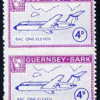 Guernsey - Sark 1967 Aircraft 4d BAC-111 vertical pair imperf between, unmounted mint Rosen CS 104var