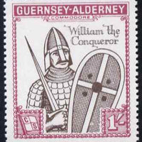 Guernsey - Alderney 1966 900th Anniversary of Norman Conquest 1s sepia & rose perf with Norman Conquest overprint omitted, unmounted mint, Rosen CSA 63var