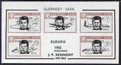 Guernsey - Sark 1965 John F Kennedy overprint on Aircraft imperf m/sheet additionally overprinted Europa in error, unmounted mint, Rosen CS 96MSvar