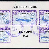Guernsey - Sark 1967 Europa overprint on Aircraft imperf m/sheet find cds used, Rosen CS 114MS