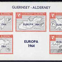 Guernsey - Alderney 1964 Europa overprint on Maps imperf m/sheet unmounted mint, Rosen CSA 34MS