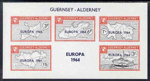 Guernsey - Alderney 1964 Europa overprint on Maps imperf m/sheet unmounted mint, Rosen CSA 34MS