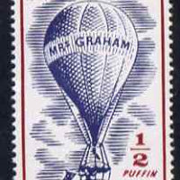 Lundy 1954 definitive Airmail 1/2p Mrs Graham's Balloon unmounted mint Rosen LU 99