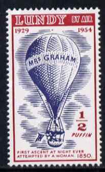 Lundy 1954 definitive Airmail 1/2p Mrs Graham's Balloon unmounted mint Rosen LU 99