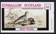 Eynhallow 1982 Animals #09 (Small Nailed Seal) imperf souvenir sheet (£1 value) unmounted mint