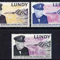 Lundy 1965 Sir Winston Churchill perf set of 3 unmounted mint Rosen LU 153-55