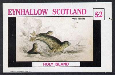 Eynhallow 1982 Animals #09 (Seal) imperf deluxe sheet (£2 value) unmounted mint