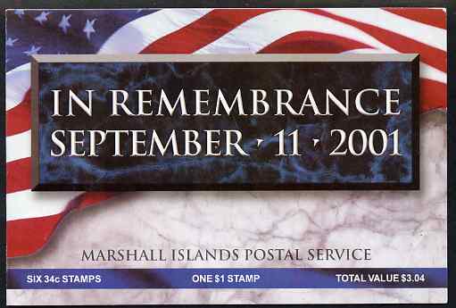 Marshall Islands 2000 Support for Victims of Attack on World Trade Centre $3.04 booklet complete and fine, SG SB28