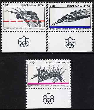Israel 1976 Montreal Olympic Games perf set of 3 unmounted mint with tabs, SG 636-8