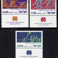 Israel 1975 Hapoel Games perf set of 3 unmounted mint with tabs, SG 601-3