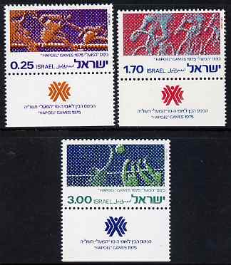 Israel 1975 Hapoel Games perf set of 3 unmounted mint with tabs, SG 601-3