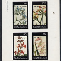 Staffa 1982 Flowers #04 (Anthyllis, Corn Flag etc) imperf,set of 4 values (10p to 75p) unmounted mint
