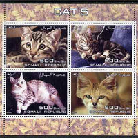 Somalia 2005 Domestic Cats perf sheetlet containing 4 values unmounted mint