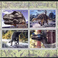 Somalia 2005 Dinosaurs perf sheetlet containing 4 values unmounted mint. Note this item is privately produced and is offered purely on its thematic appeal