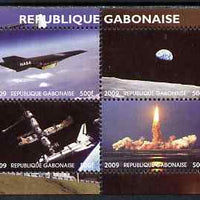 Gabon 2009 NASA Space Exploration #01 perf sheetlet containing 4 values unmounted mint. Note this item is privately produced and is offered purely on its thematic appeal