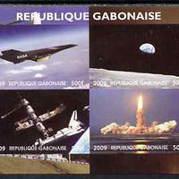 Gabon 2009 NASA Space Exploration #01 imperf sheetlet containing 4 values unmounted mint. Note this item is privately produced and is offered purely on its thematic appeal