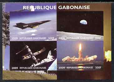 Gabon 2009 NASA Space Exploration #01 imperf sheetlet containing 4 values unmounted mint. Note this item is privately produced and is offered purely on its thematic appeal
