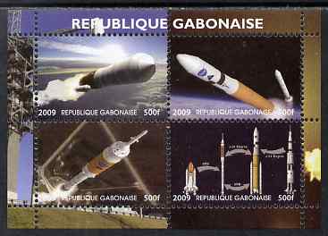 Gabon 2009 NASA Space Exploration #03 perf sheetlet containing 4 values unmounted mint. Note this item is privately produced and is offered purely on its thematic appeal