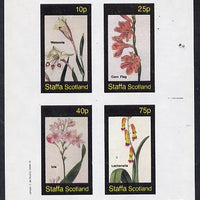 Staffa 1982 Flowers #06 (Watsonia, Corn Flag etc) imperf,set of 4 values (10p to 75p) unmounted mint