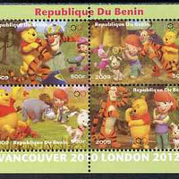 Benin 2009 Olympic Games - Disney's Winnie the Pooh #01 perf sheetlet containing 4 values unmounted mint. Note this item is privately produced and is offered purely on its thematic appeal