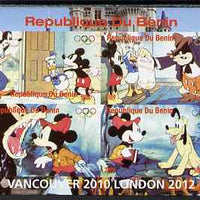 Benin 2009 Olympic Games - Disney Characters #01 imperf sheetlet containing 4 values unmounted mint. Note this item is privately produced and is offered purely on its thematic appeal