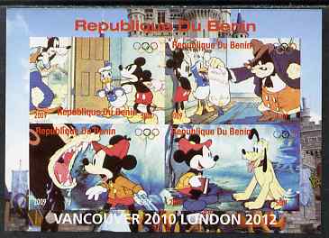 Benin 2009 Olympic Games - Disney Characters #01 imperf sheetlet containing 4 values unmounted mint. Note this item is privately produced and is offered purely on its thematic appeal