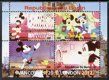 Benin 2009 Olympic Games - Disney Characters #02 perf sheetlet containing 4 values unmounted mint. Note this item is privately produced and is offered purely on its thematic appeal