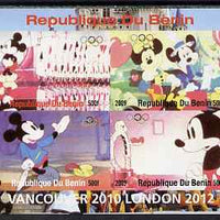 Benin 2009 Olympic Games - Disney Characters #02 imperf sheetlet containing 4 values unmounted mint. Note this item is privately produced and is offered purely on its thematic appeal