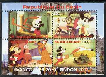 Benin 2009 Olympic Games - Disney Characters #03 perf sheetlet containing 4 values unmounted mint. Note this item is privately produced and is offered purely on its thematic appeal