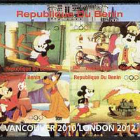 Benin 2009 Olympic Games - Disney Characters #03 imperf sheetlet containing 4 values unmounted mint. Note this item is privately produced and is offered purely on its thematic appeal