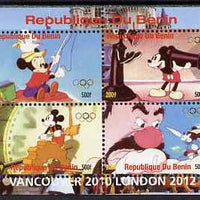 Benin 2009 Olympic Games - Disney Characters #04 perf sheetlet containing 4 values unmounted mint. Note this item is privately produced and is offered purely on its thematic appeal