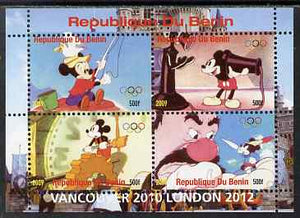 Benin 2009 Olympic Games - Disney Characters #04 perf sheetlet containing 4 values unmounted mint. Note this item is privately produced and is offered purely on its thematic appeal