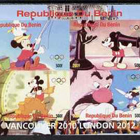 Benin 2009 Olympic Games - Disney Characters #04 imperf sheetlet containing 4 values unmounted mint. Note this item is privately produced and is offered purely on its thematic appeal