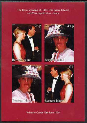 Bernera 1999 Royal Wedding (Edward & Sophie) imperf sheetlet containing set of 4 values unmounted mint