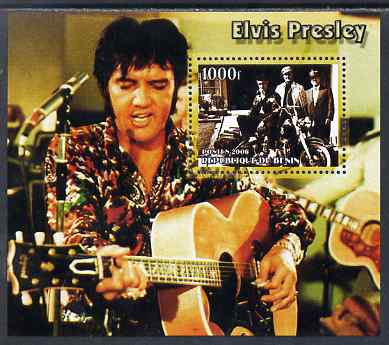 Benin 2006 Elvis Presley #2 (wearing coloured shirt) perf souvenir sheet unmounted mint