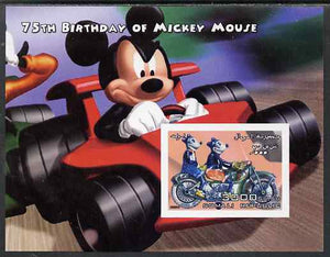 Somalia 2004 75th Birthday of Mickey Mouse #19 - Motorcycle imperf m/sheet unmounted mint