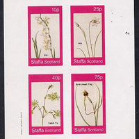Staffa 1982 Flowers #07 (Ixia, Flag etc) imperf,set of 4 values (10p to 75p) unmounted mint