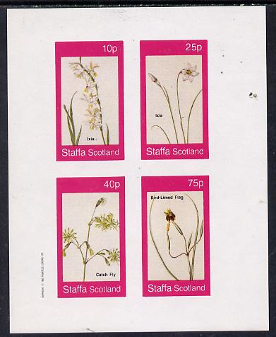 Staffa 1982 Flowers #07 (Ixia, Flag etc) imperf,set of 4 values (10p to 75p) unmounted mint
